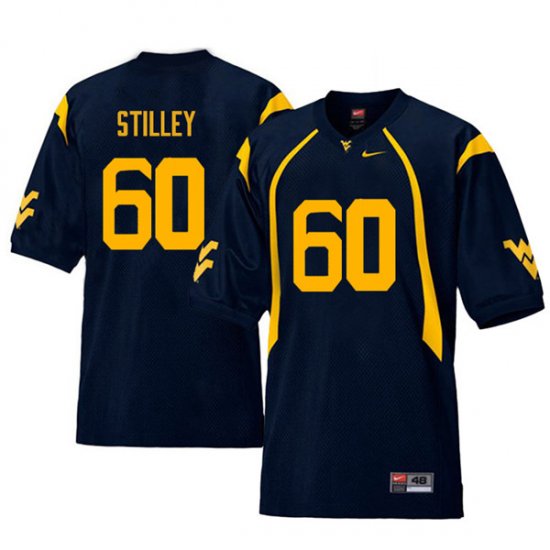 Men's West Virginia Mountaineers NCAA #60 Adam Stilley Navy Authentic Nike Retro Stitched College Football Jersey KF15Y53BR